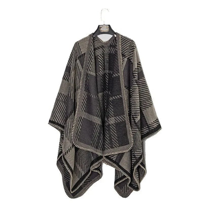 Poncho Homme Plaid Doux