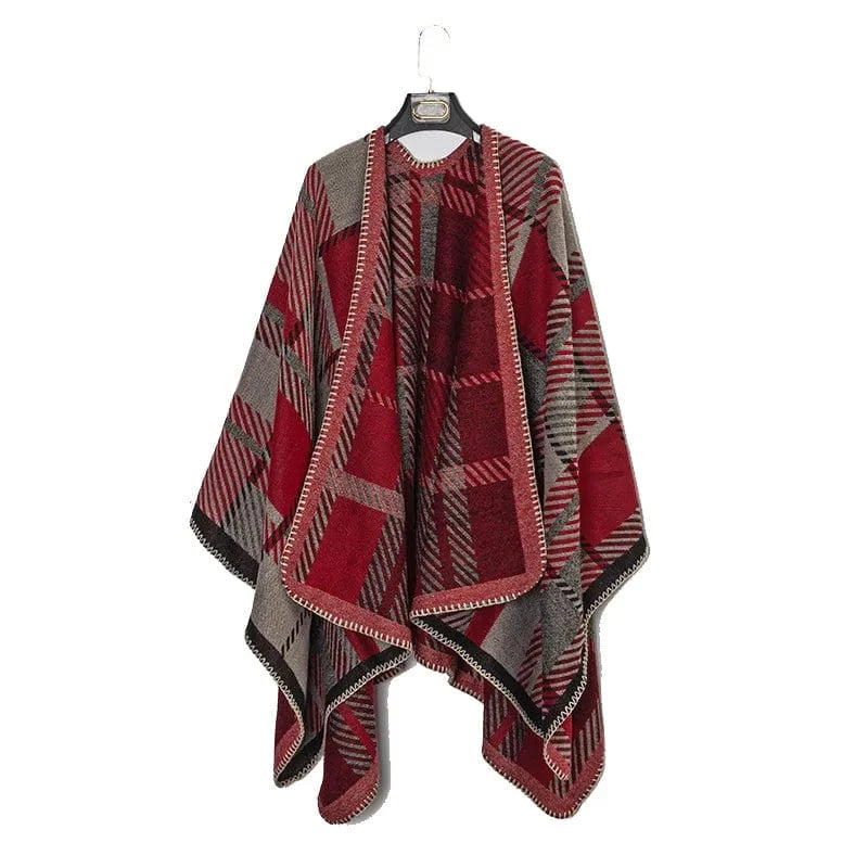 Poncho Homme Plaid Doux