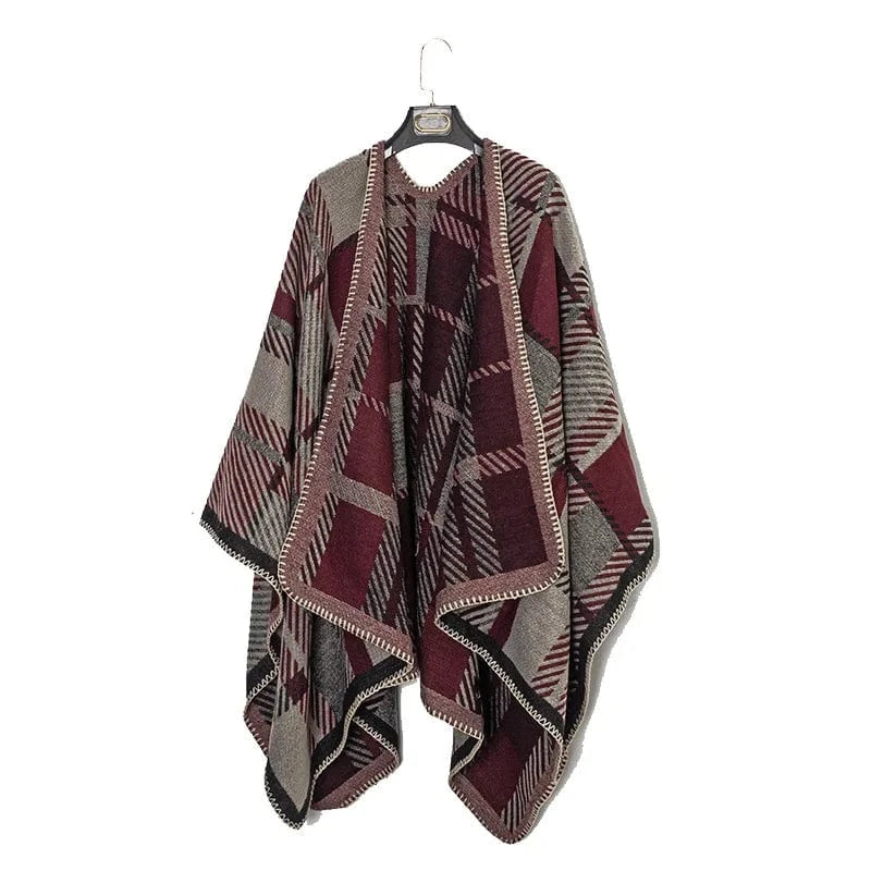 Poncho Homme Plaid Doux