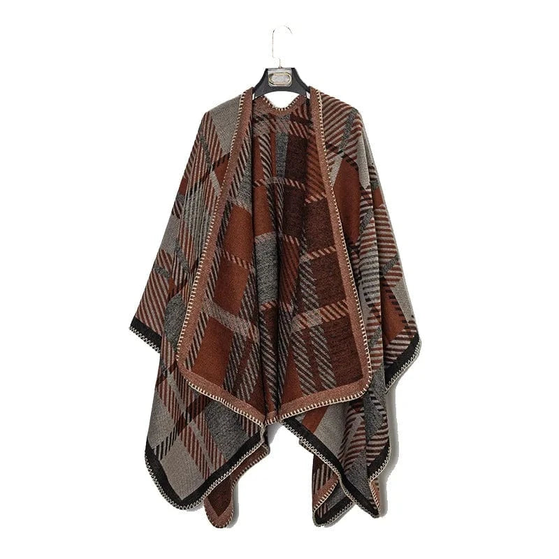 Poncho Homme Plaid Doux
