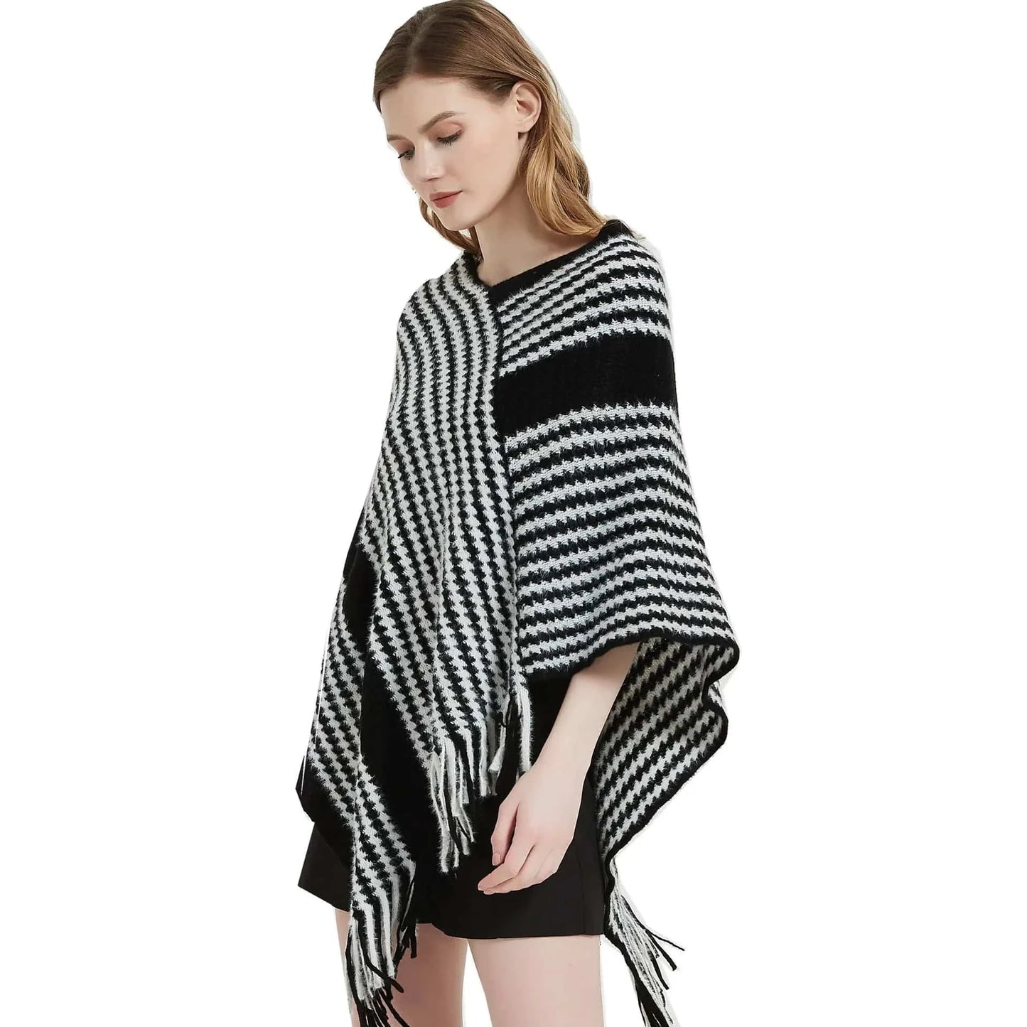 Poncho Noir & Blanc