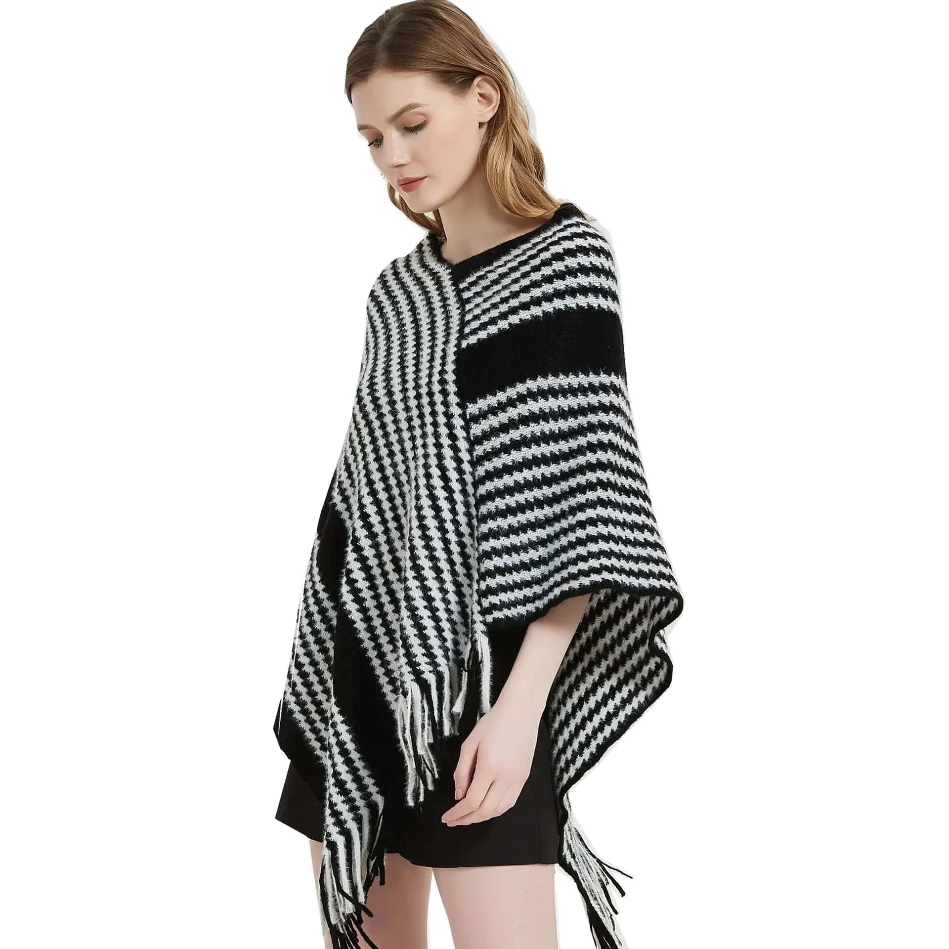 Poncho Noir & Blanc