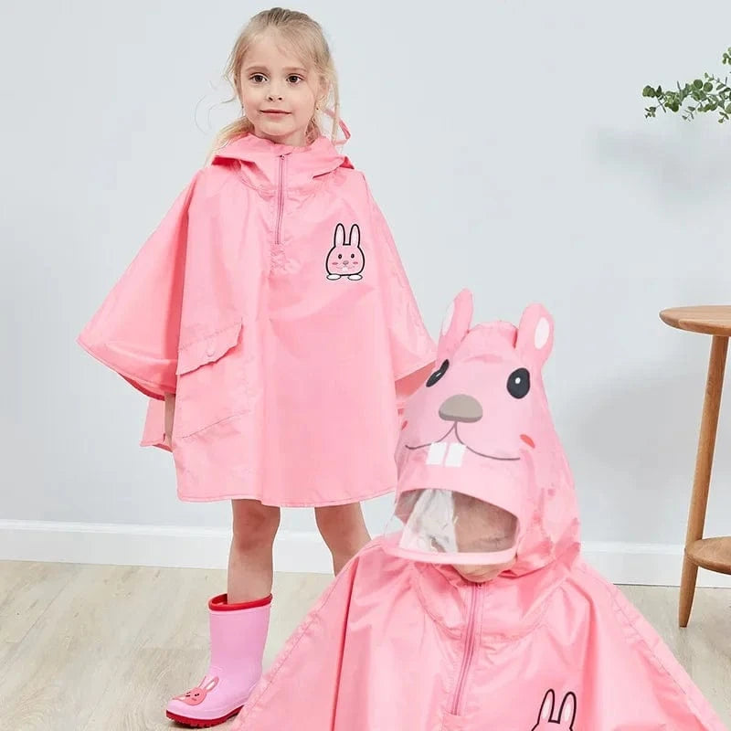 Poncho Pluie Enfant à Capuche