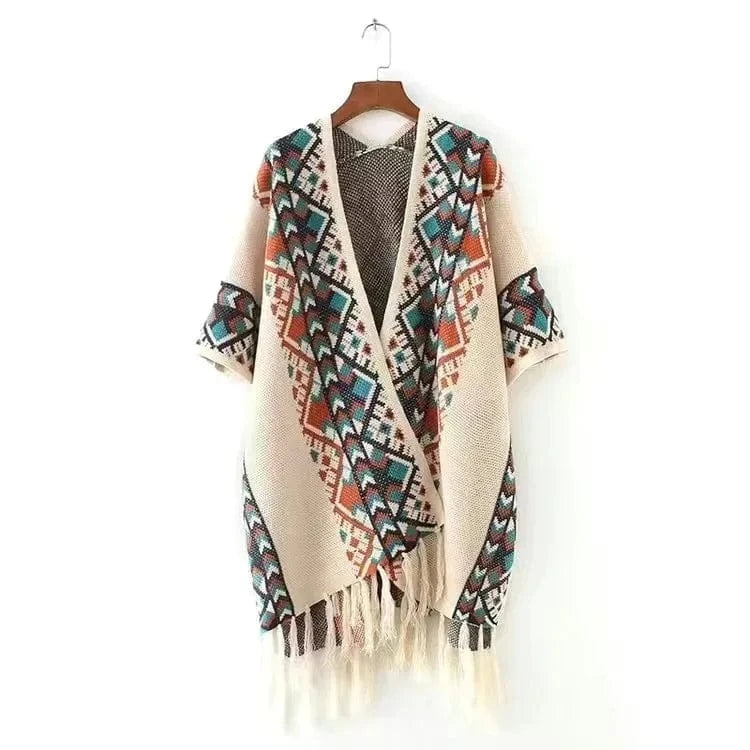 Poncho Pull Frange