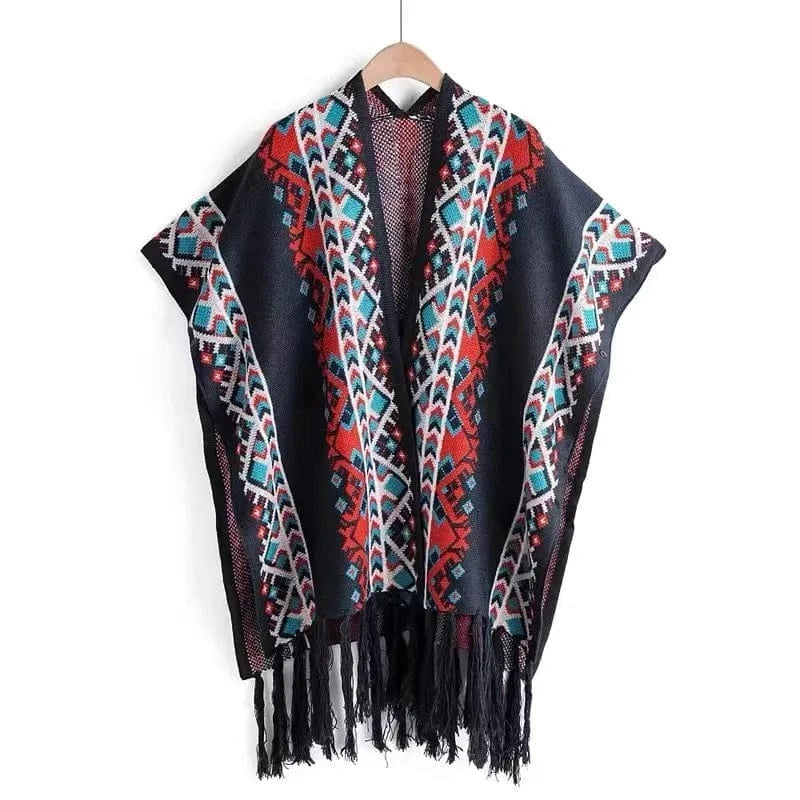 Poncho Pull Frange