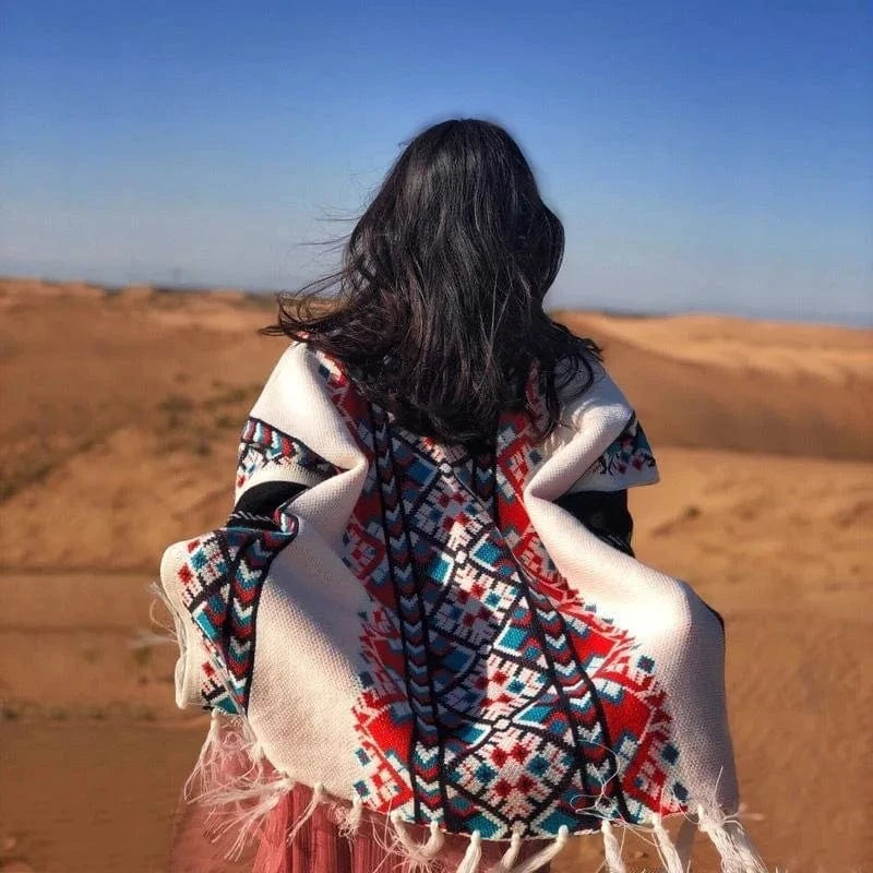 Poncho Pull Frange
