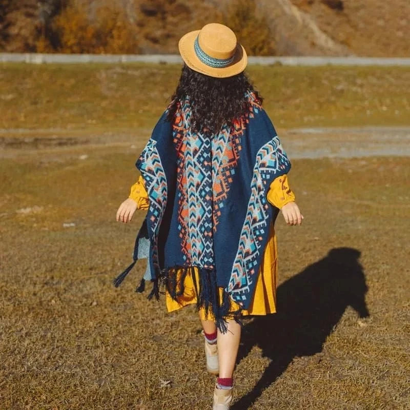 Poncho Pull Frange