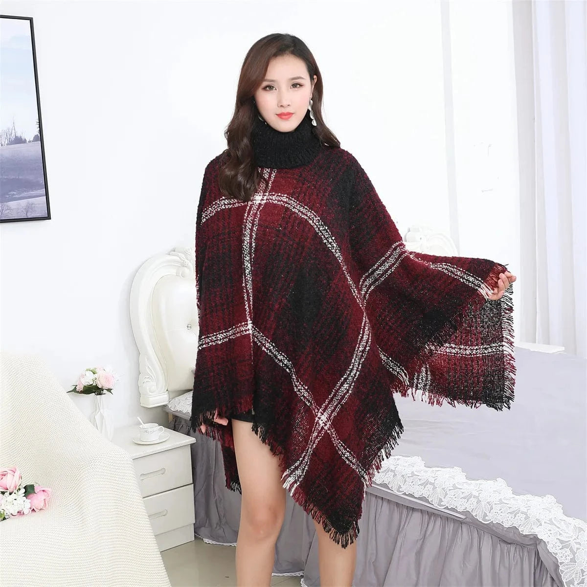 Poncho Pull Manches Longues