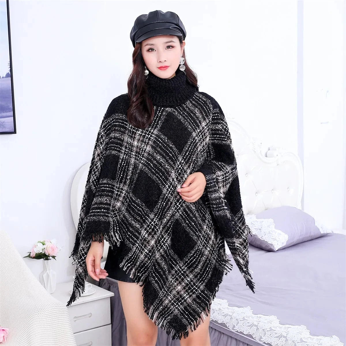 Poncho Pull Manches Longues