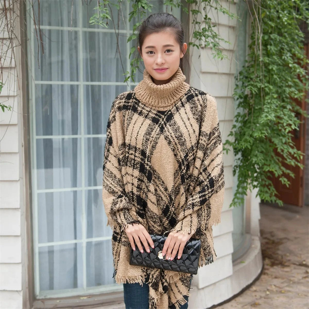 Poncho Pull Manches Longues
