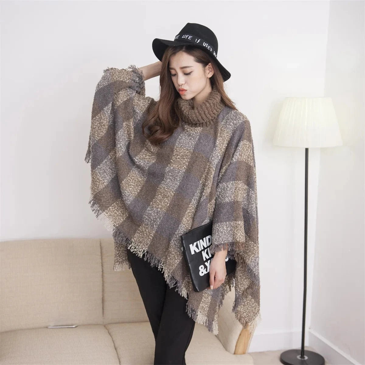Poncho Pull Manches Longues