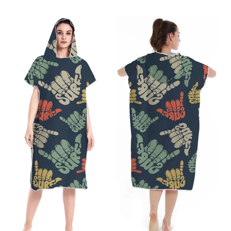 Poncho Surf Adulte à Capuche