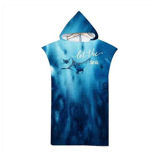 Poncho Surf Bleu à Capuche