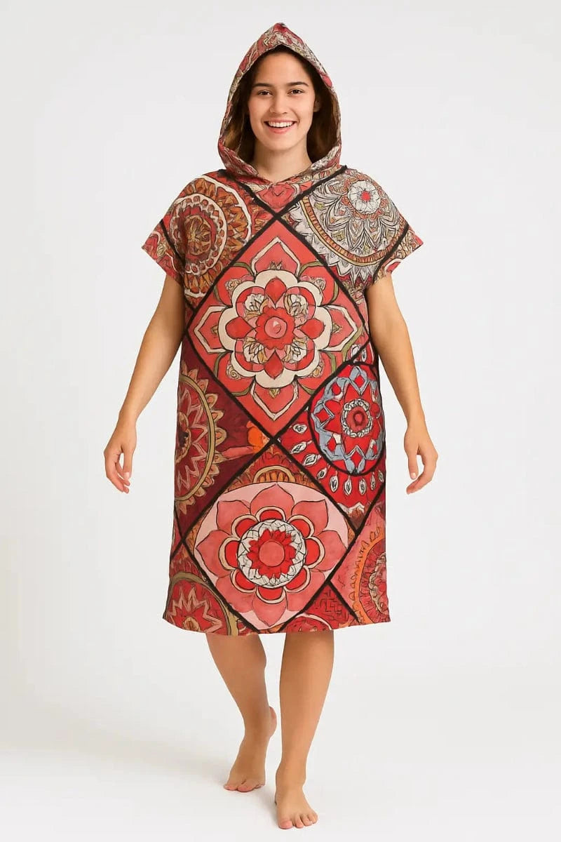 Poncho Surf Coloré à Capuche