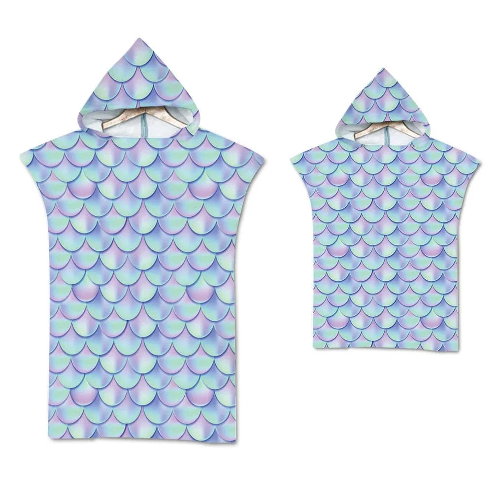 Poncho Surf Coloré à Capuche