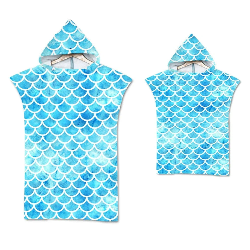Poncho Surf Coloré à Capuche