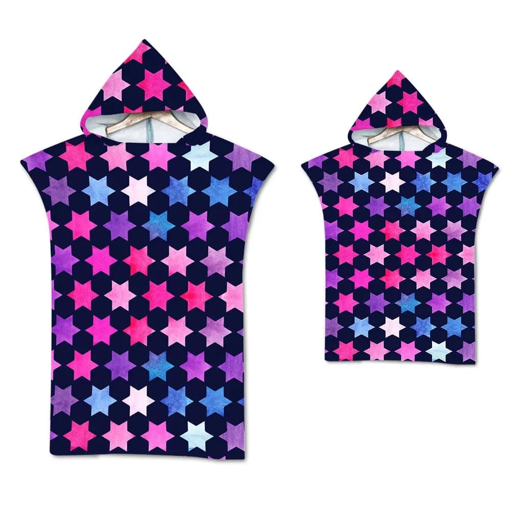 Poncho Surf Coloré à Capuche