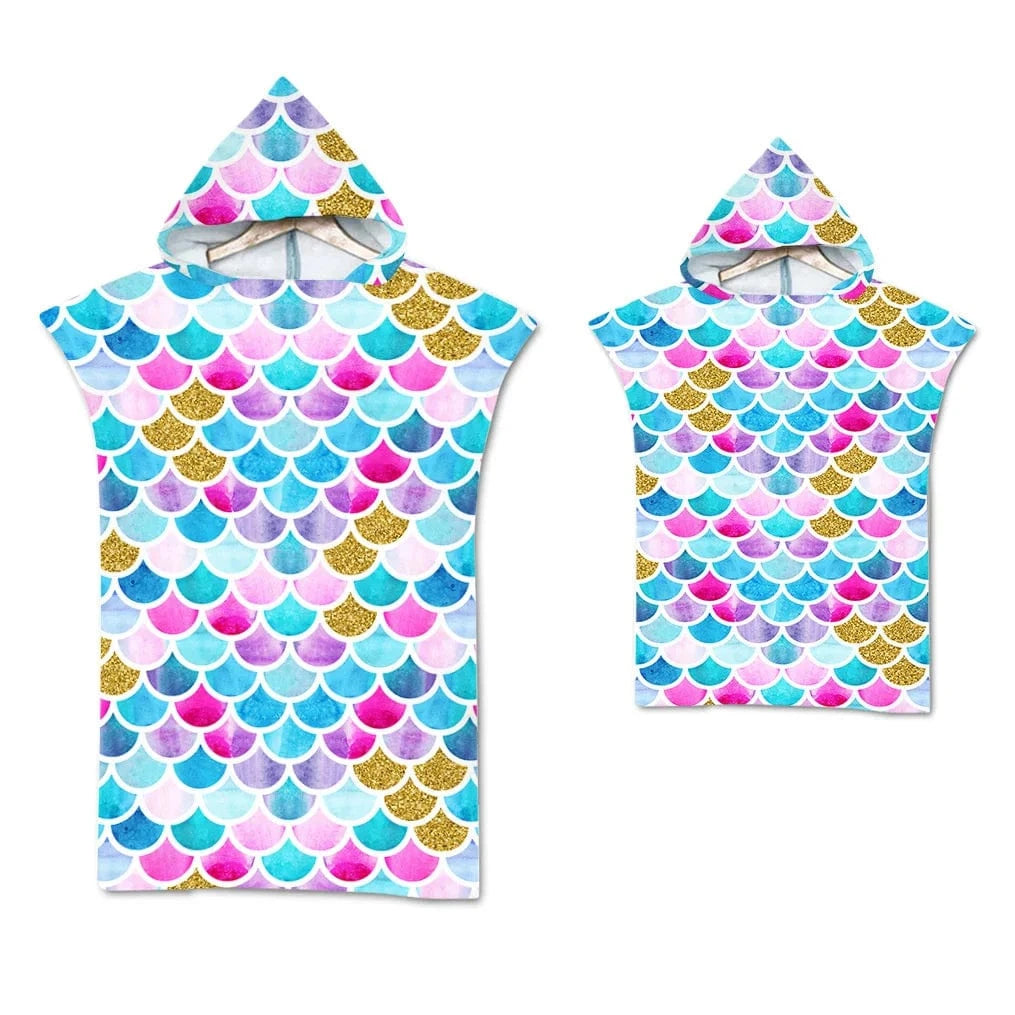 Poncho Surf Coloré à Capuche