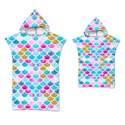 Poncho Surf Coloré à Capuche