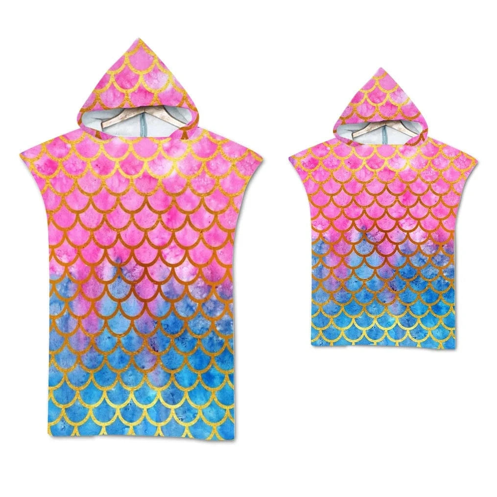 Poncho Surf Coloré à Capuche