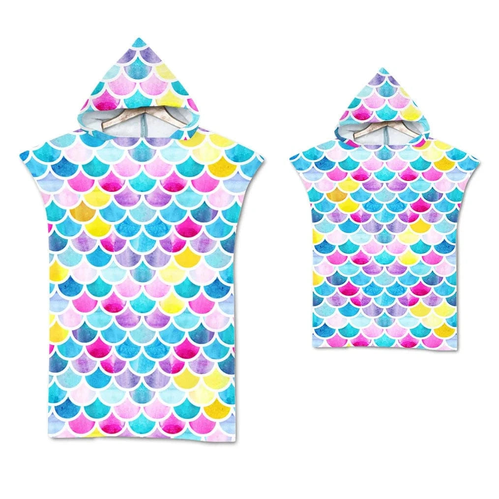 Poncho Surf Coloré à Capuche