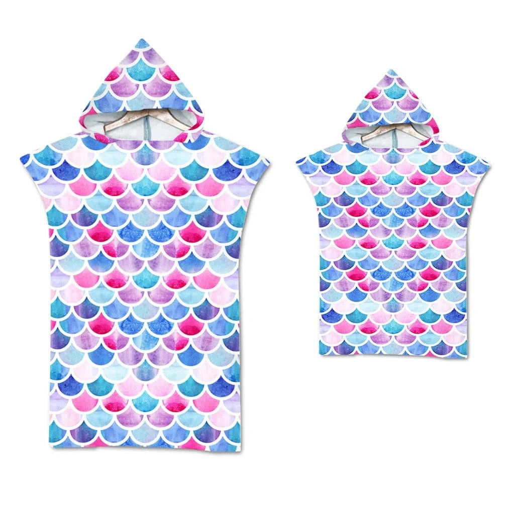 Poncho Surf Coloré à Capuche