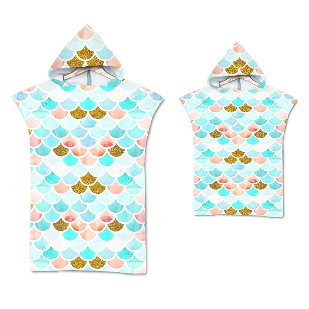 Poncho Surf Coloré à Capuche