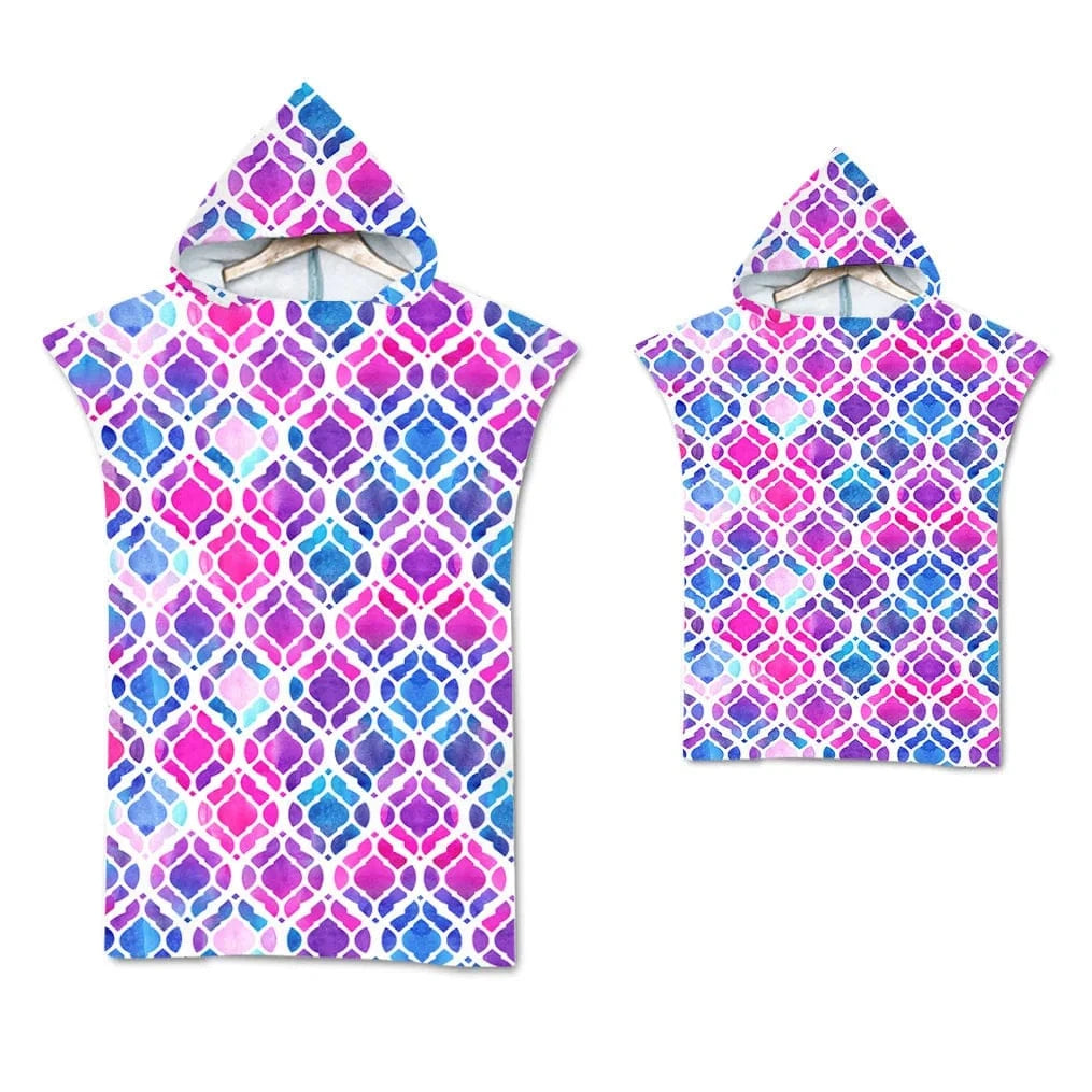 Poncho Surf Coloré à Capuche