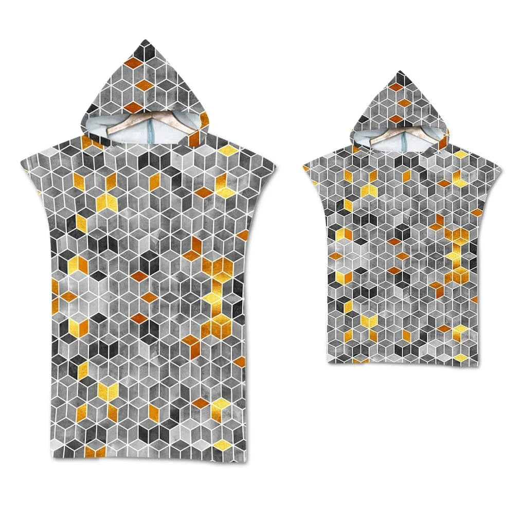 Poncho Surf Coloré à Capuche
