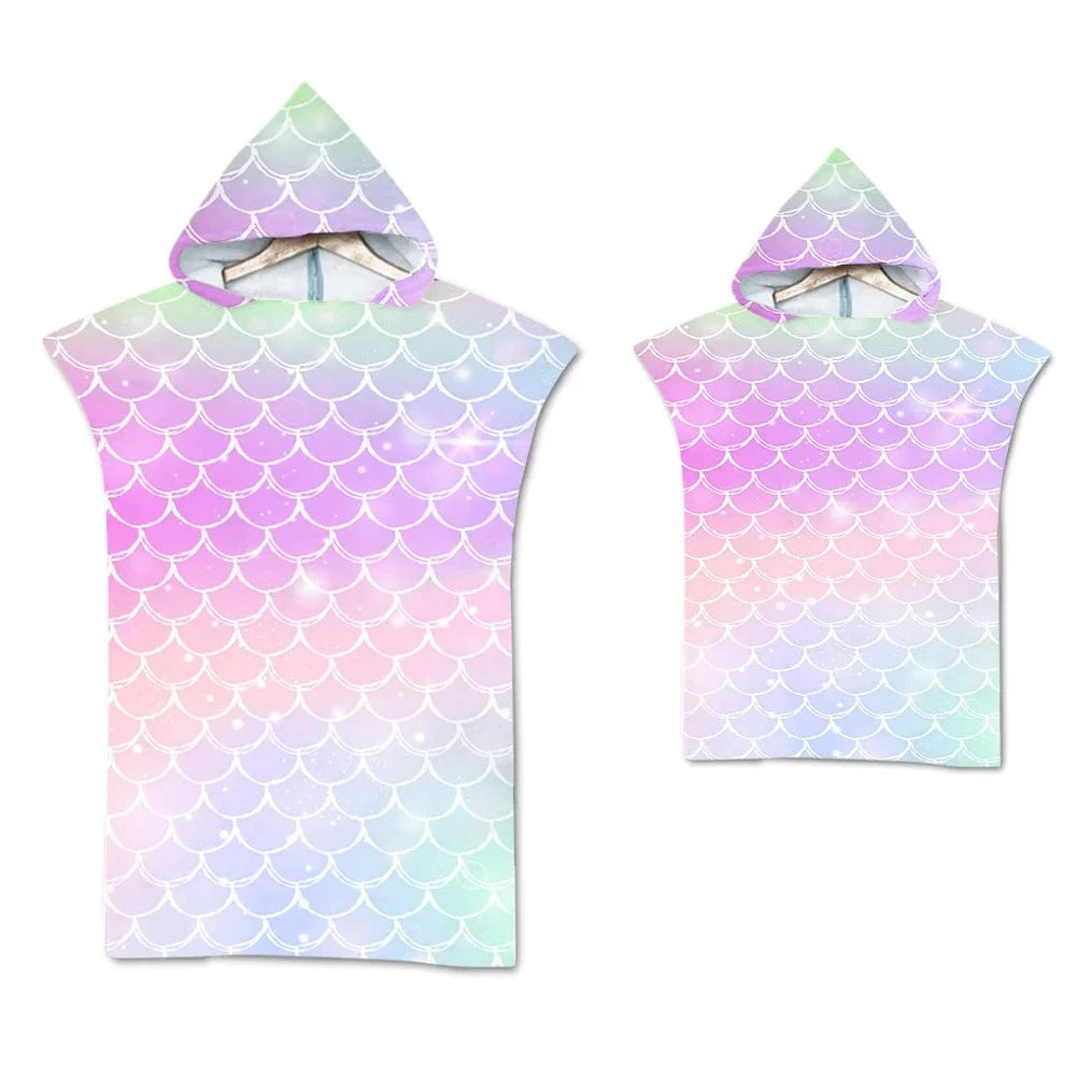 Poncho Surf Coloré à Capuche