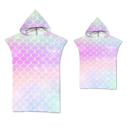Poncho Surf Coloré à Capuche