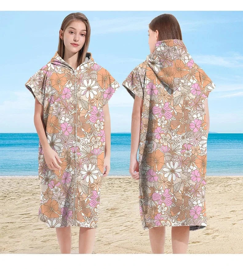 Poncho Surf Été Fleuri