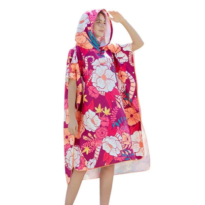Poncho Surf Fleurs Roses