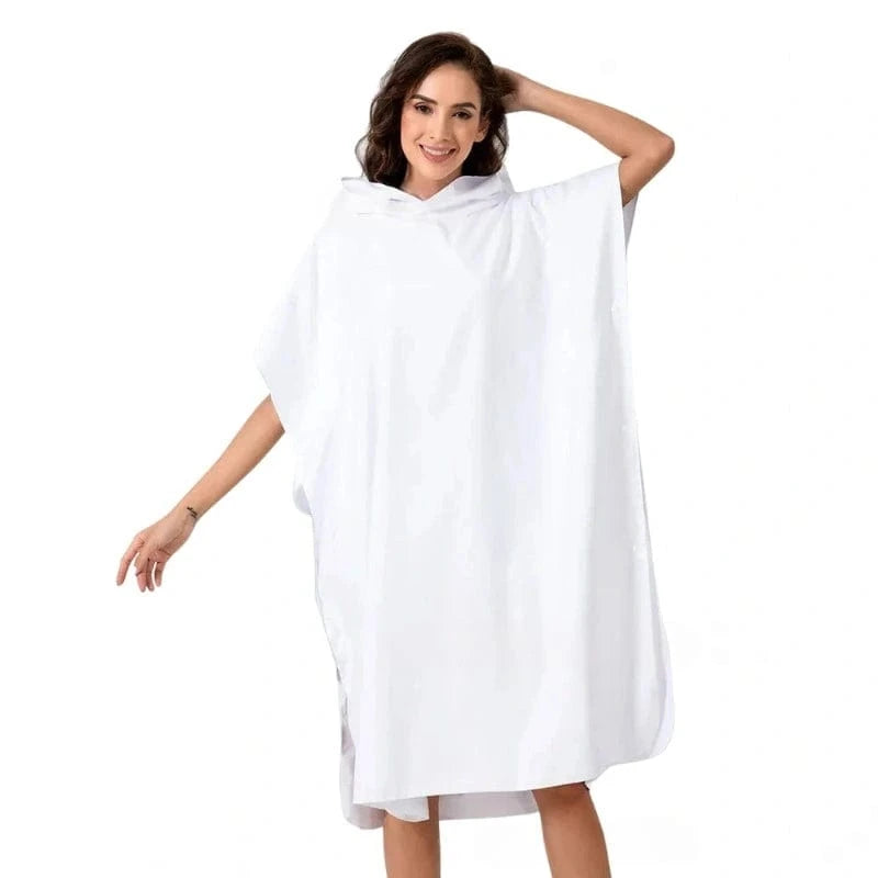 Poncho Surf Microfibres Blanc