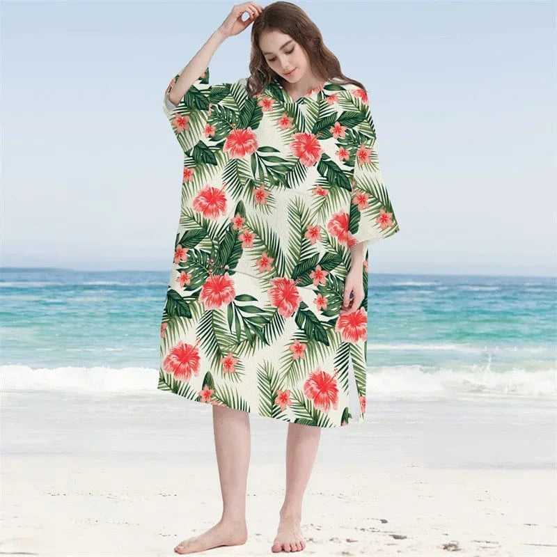 Poncho Surf Printemps Fleuri
